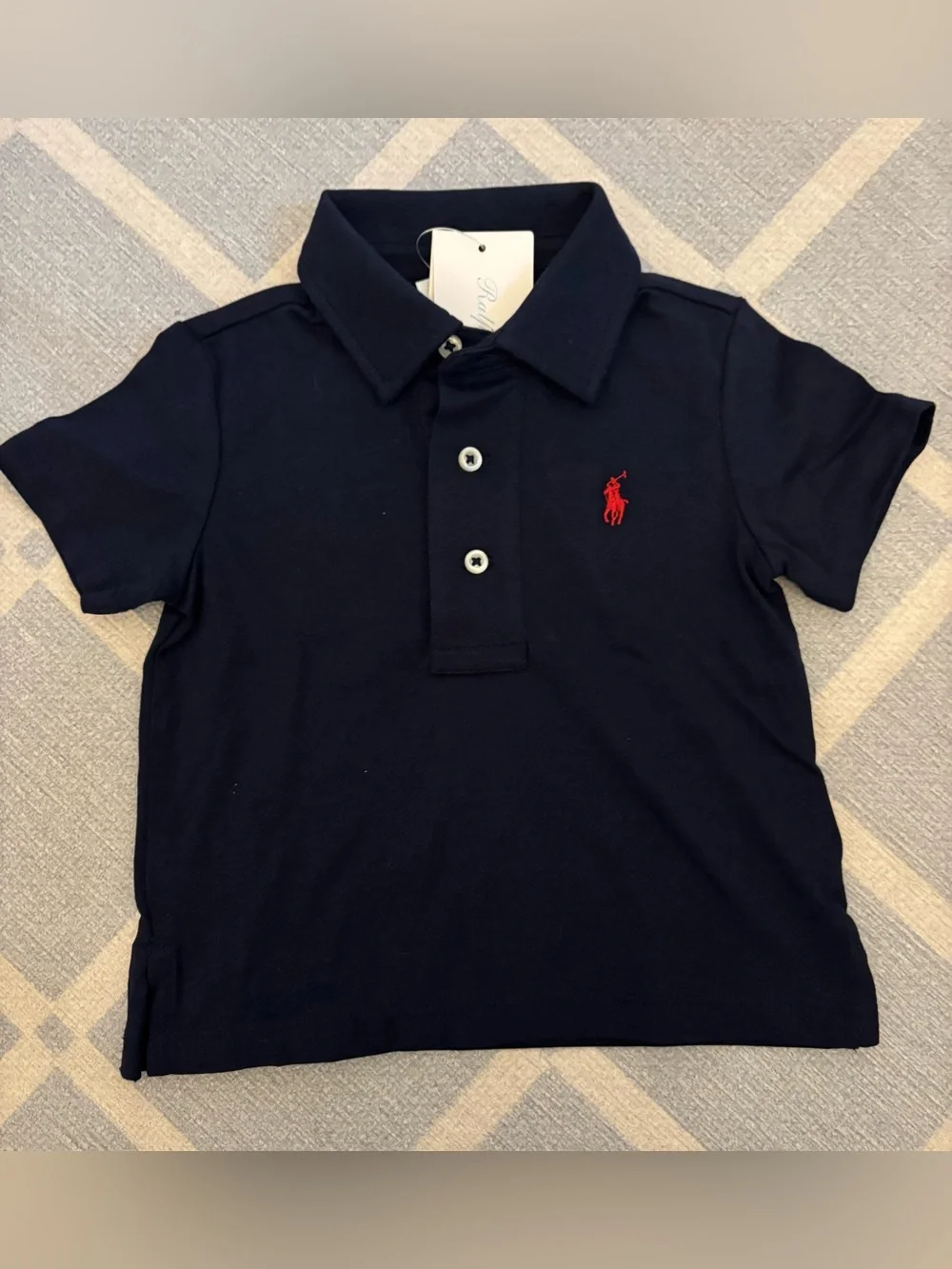 Ralph Lauren Baby Outfit Set - Navy Polo and Red Plaid Shorts - 9M - NWT